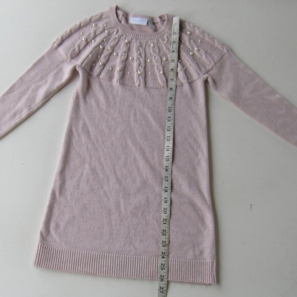 The Children’s Place Girls Faux Pearl Cable Knit Sweater Dress Size 7/8 Pink - Picture 8 of 10